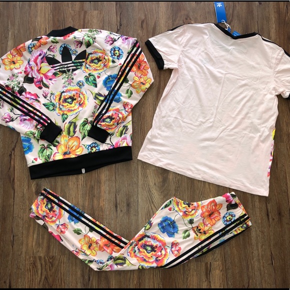 *SOLD* Adidas Floralita Bundle Jacket Legging Tee - Picture 6 of 16